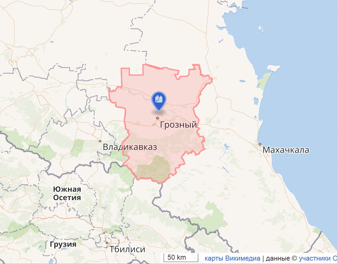 Чечня, карта