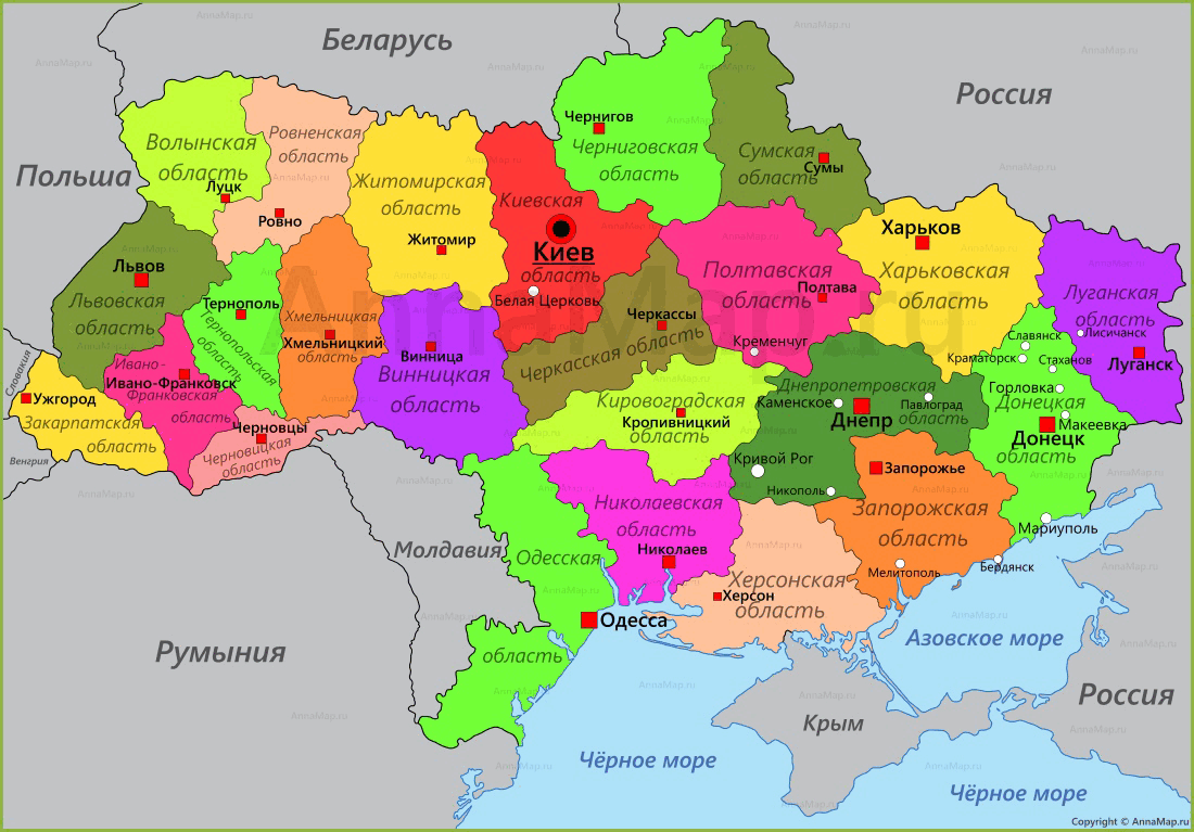 Карта Украины до СВО